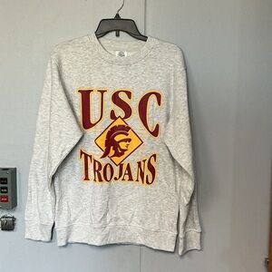Rivalry Threads USC Trojans Gray Crewneck Sweatshirt with Cardinal and Gold Logo